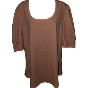 NWT Ophelia Roe Puffer Sleeve Ribbed Top